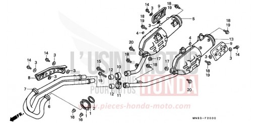 EXHAUST MUFFLER NX650M de 1991